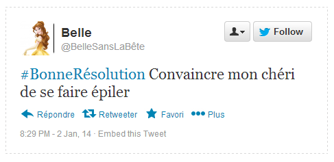 Tweet Résolution Belle