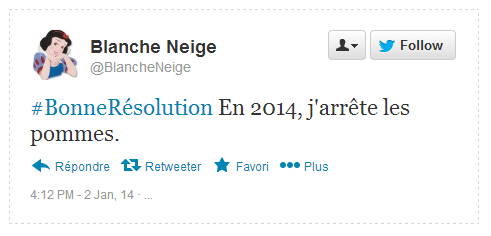 Tweet Résolution Blanche Neige