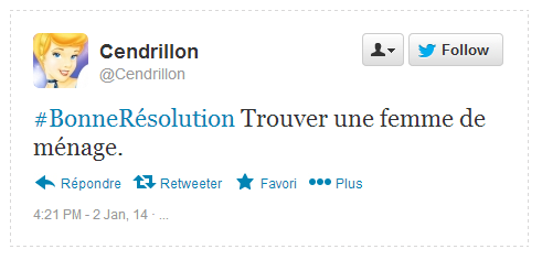 Tweet Résolution Cendrillon