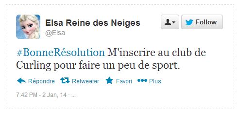 Tweet Résolution Elsa