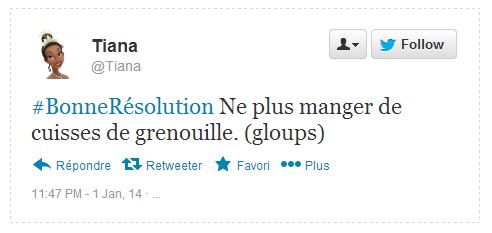 Tweet Résolution Tiana